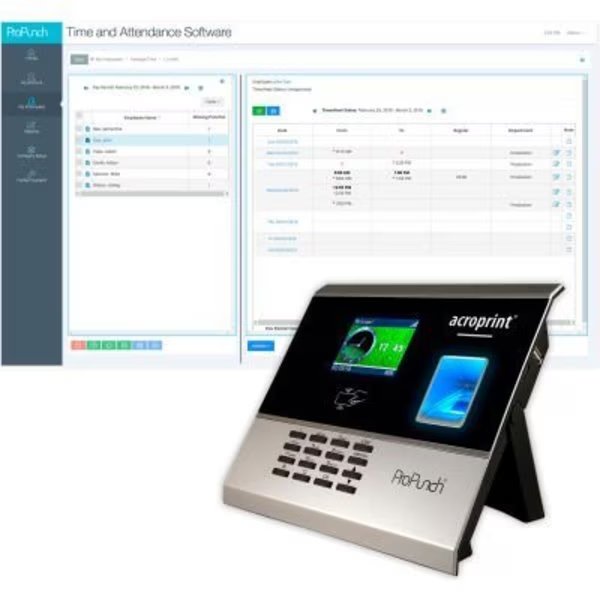 Acroprint Propunch Bundle Time & Attendance Web Software + Fingerprint Terminal, Acroprint, Mfr#: 01-0289-000